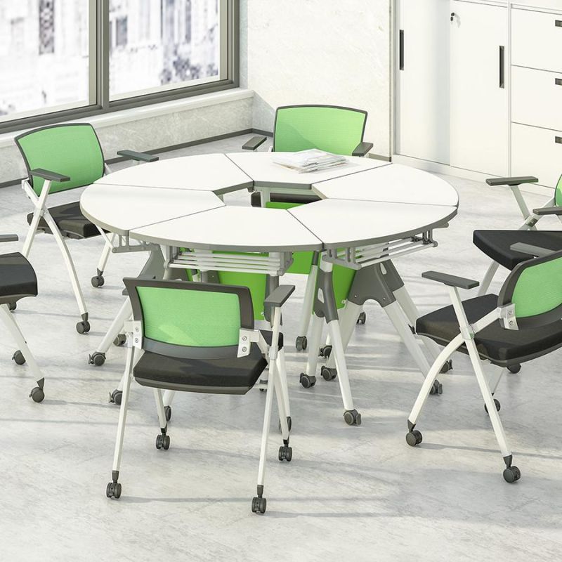 Office Fan Shape Training Table Staff Office Table with Melamine Table Top