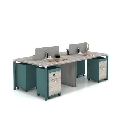 Modern Industrial PC Call Center Computer 4 People Staff Furniture Workstation Desk Office Table