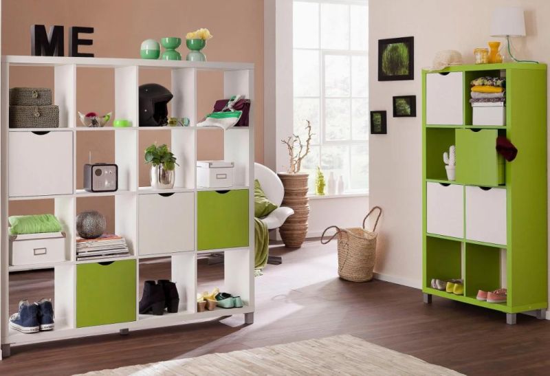 Popular Storage Wood Bookshelf, Home Bookcase with 4 Tiers
