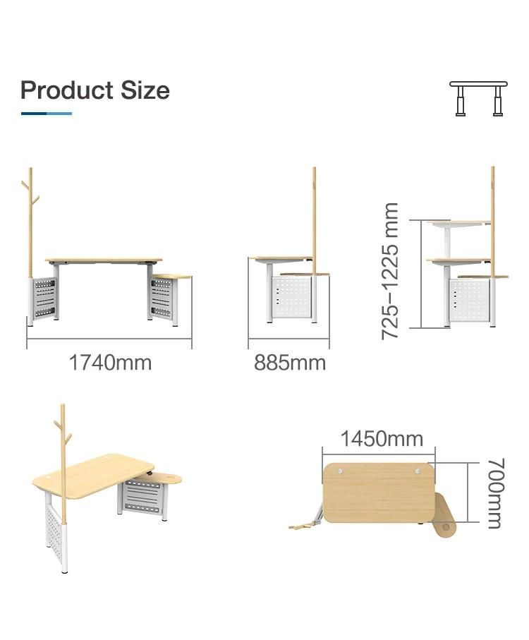 1250n Load Capacity Carton Export Packed Wooden Furniture Youjia-Series Standing Desk