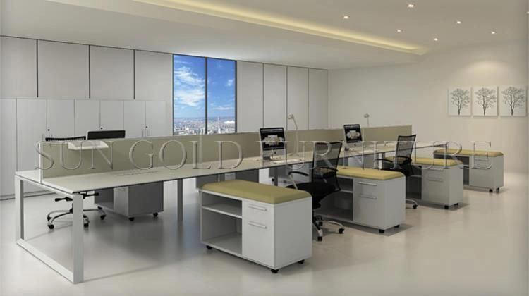 Modern Open Workstation White Glossy Minimalist Office Furniture (SZ-WS114)