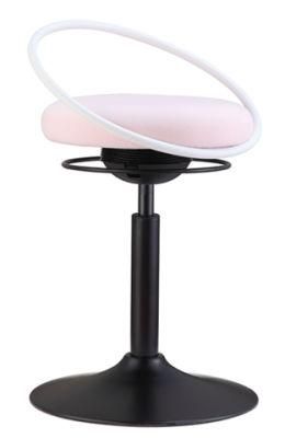 Wobble Stool Black Coated Finished Round Base 140mm Class 4 Gas Lift with Circle Ring Support for Backrest Fabric Chair