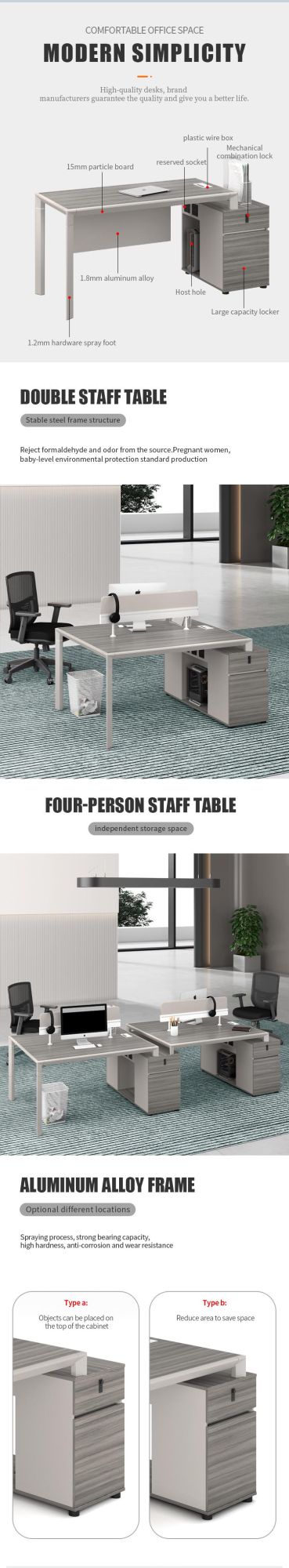 Factory Modular Customized Partition Screen Cubicle Office Workstation Table
