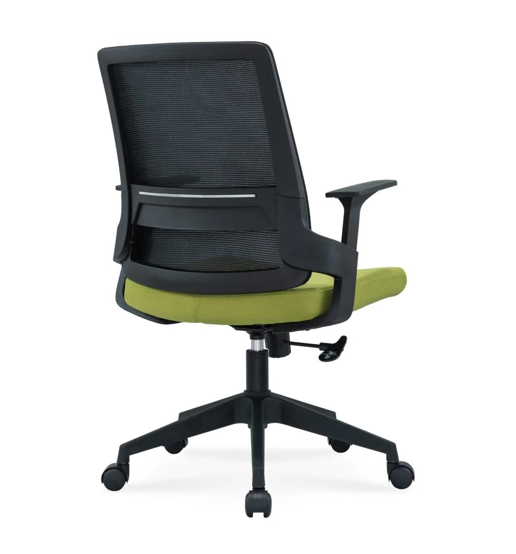 Good Price European Standard En1335 BIFMA Medium Back Staff Modern Fabric Office Swivel Chair