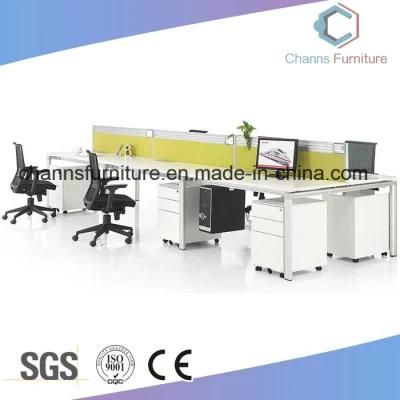 6 Person Yellow Partition Metal Frame Office Workstation CAS-W1820
