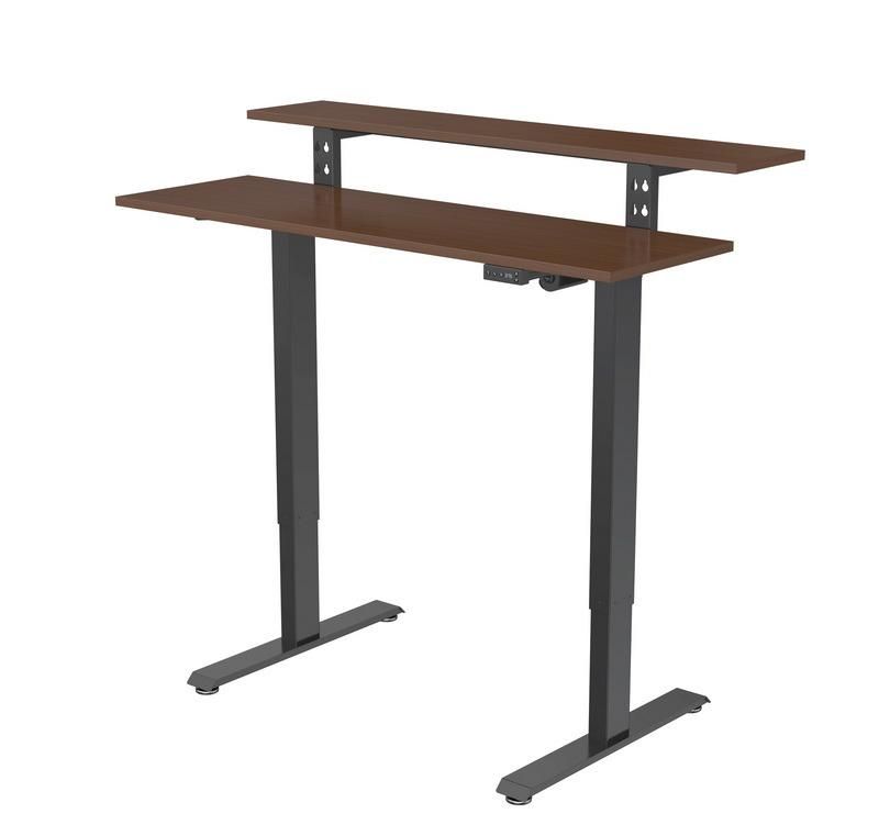 Electric Adjustable Height Single Motor Standing Desk with Storage Shelf