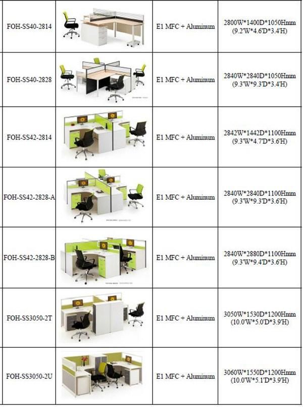 4 Persons Modern Design Office Cubicles with Pedestal