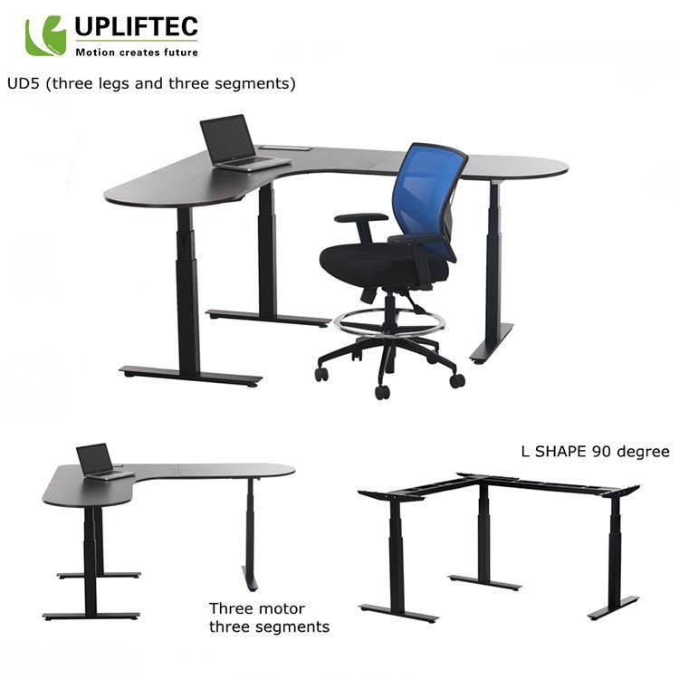 3 Legs L Shape Electric Adjustable Height Office Standing Desks