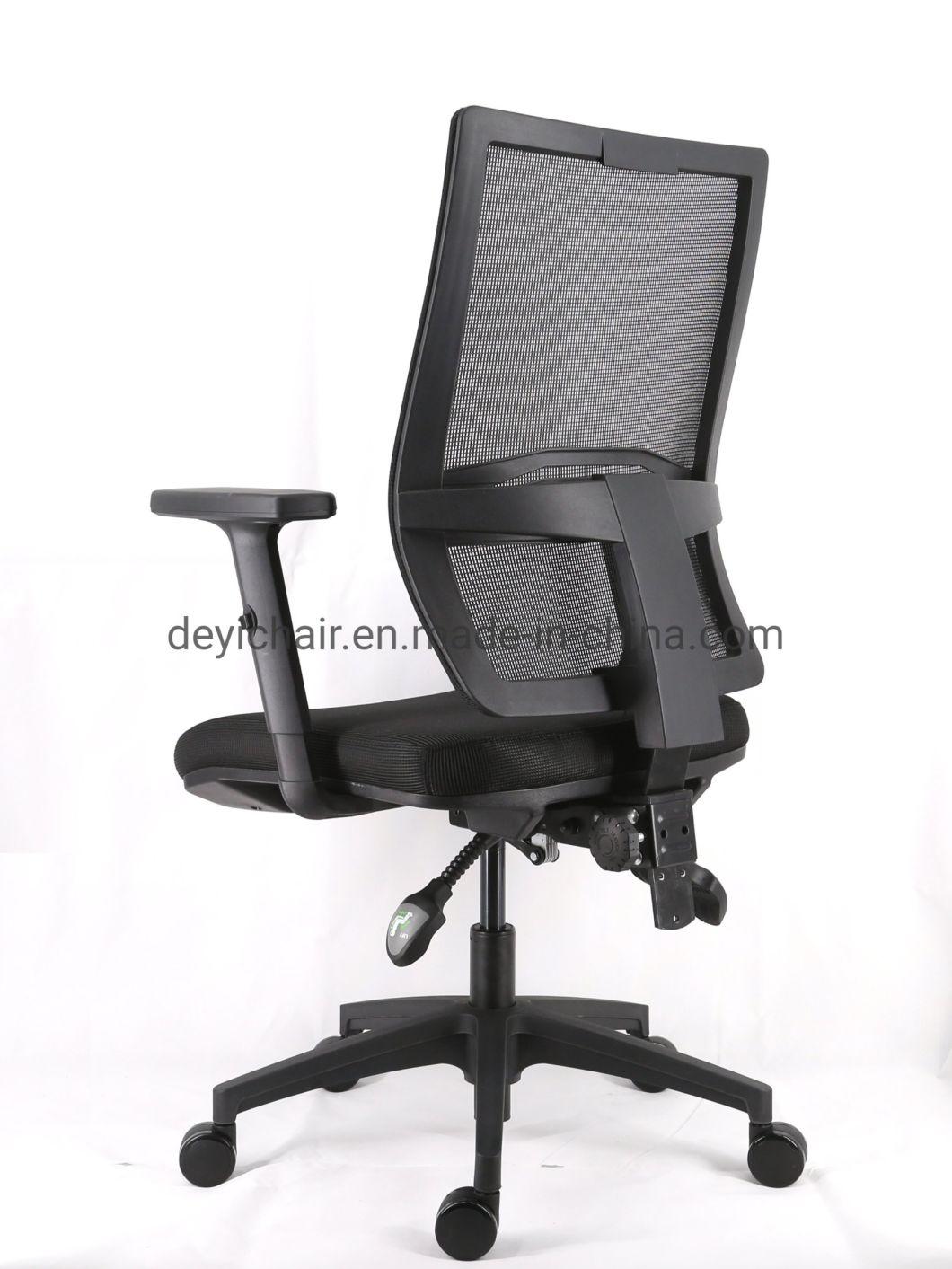 3 Lever Light Duty Mechanism Nylon Base with PU Castor Class 4 Gas Lift Mesh Upholstery Adjustable Arms Fabric Chair