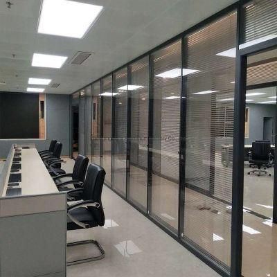 High Quality Aluminum Framed Office Partition with Shutter Glass Wall Panel