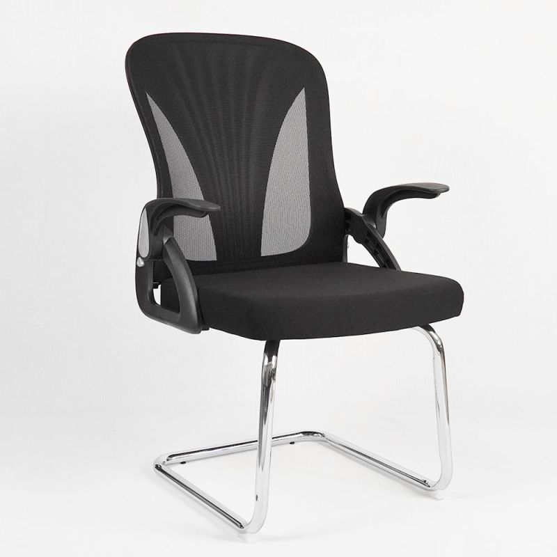 Factory Price Foldable Executive Desk Chair with Flip up Armrest Folding Office Chair