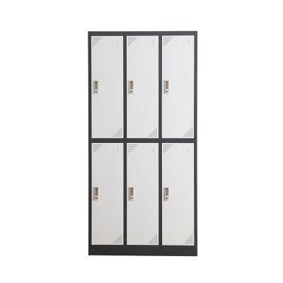 Metal Steel Storage Locker Clothes Wardrobe/ Gym Locker/ 6 Doors Locker