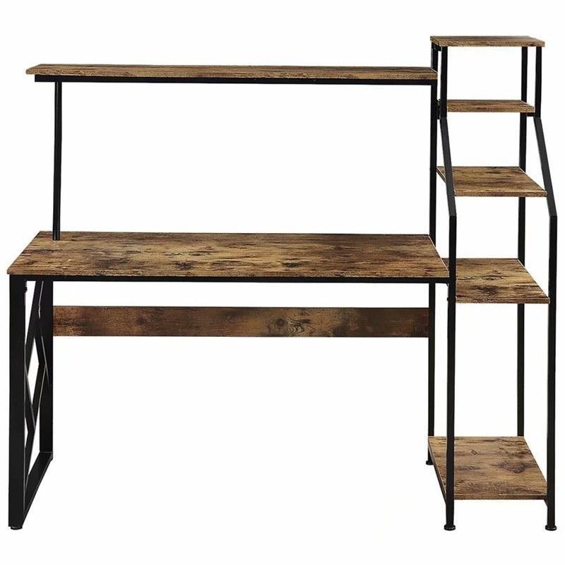 Writing Study Table with 5 Tier Bookshelves Multipurpose PC Workstation