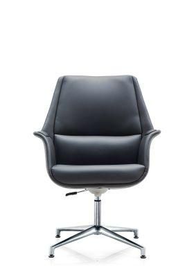 Aluminum Base Fixed Glider PU / Leather Upholstery for Seat and Back Seat and up Down Mechanism Conference Chair