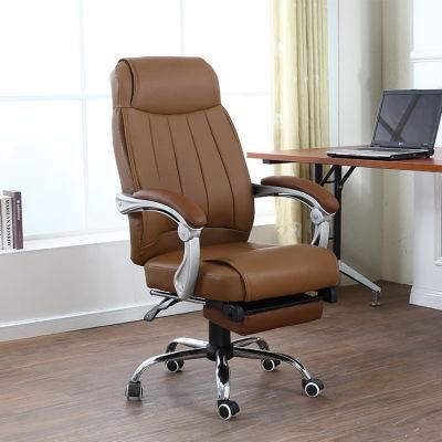 Linkage Armrest Revolving Office Chair with Footrest