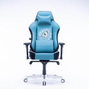 Chinese Factory Blue PU Leather Silla Gamer Economic Ergonomic Computer Gaming Chair