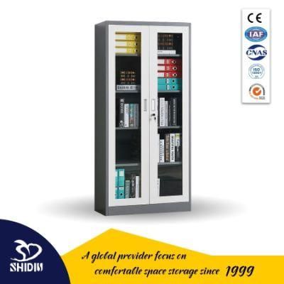 Tall Metal Storage Cupboard Glass Door Steel Filing Cabinet