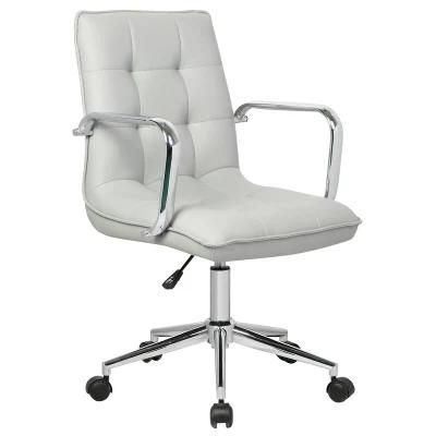 MID Backrest Design Upholstered Leather Arm Swivel Home Office Chair
