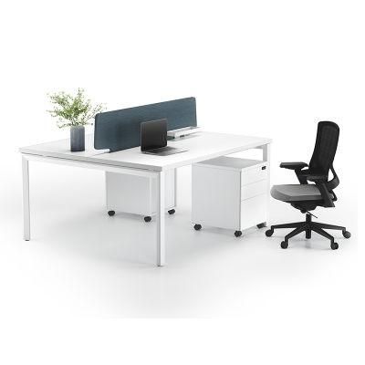White Modern Two Seat Office Workstation Office Furniture Computer Desk