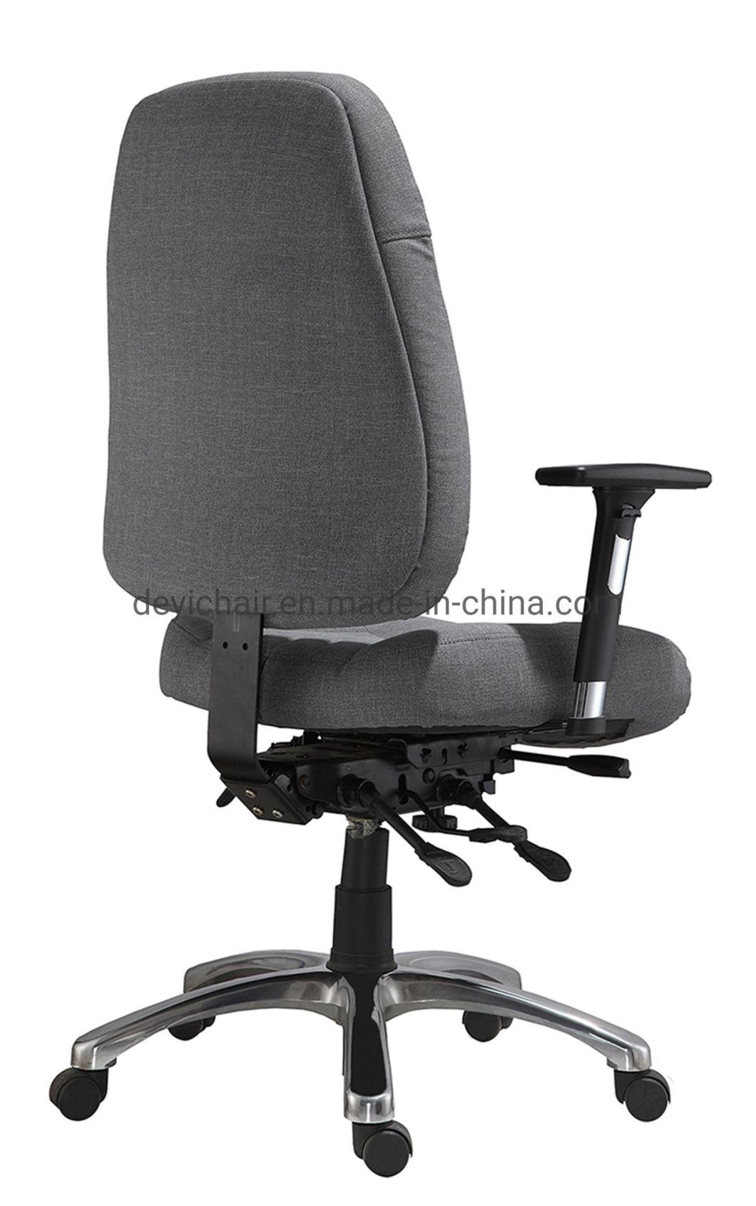5 Lever Multifunctional Mechanism with Seat Slider Ratchet Back 350 Chrome Base with PU Castor with Adjustable PU Arms Big Office Chair