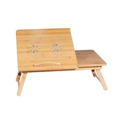 Portable Height Adjustable Bamboo Laptop Table Folding Lab Desk