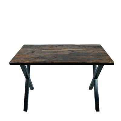 Veneered Old Elm Office Desk 30X48 Inch with X Style Legs