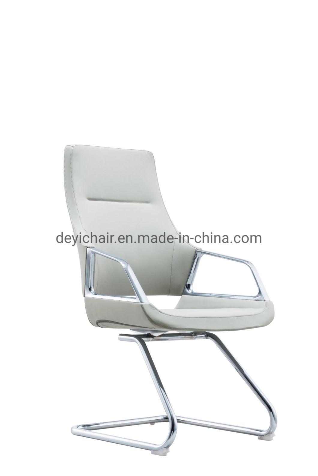 Steel Frame Chromed Finished Base PU / Leather Upholstery with Padding Arm for Seat and Back Conference Chair