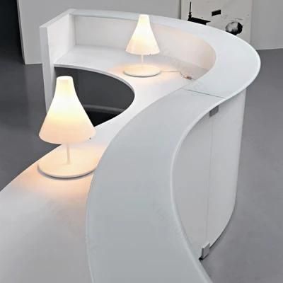 Kingkonree Custom Pure Acrylic Solid Surface Commecial Building Office Reception Desk