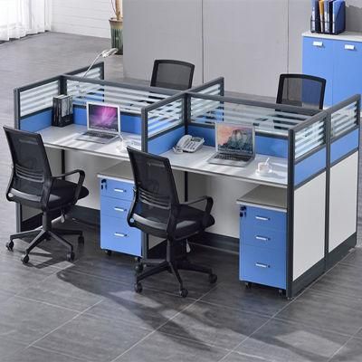 4 Seater Ergonomic Staff Office Chair Modern Design Office Workstation for Call Center