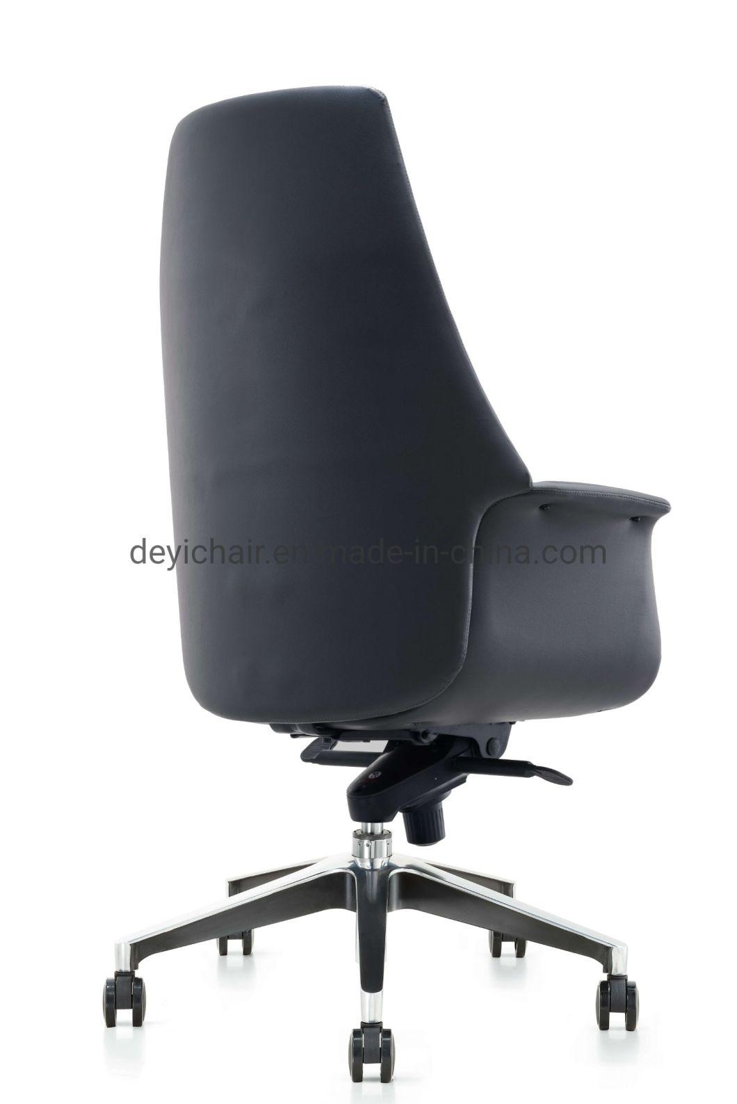 350mm Aluminum Base Black PU Castor Chromed Gas Lift PU / Leather Upholstery for Seat and Back Executive Chair