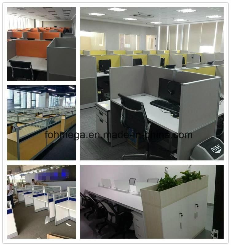 Factory Made Aluminum Frame MFC Cubicle Partition Desk with Wire Management System