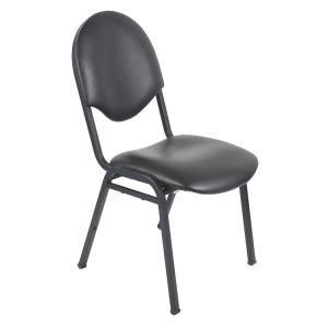 Modern Home Office Stacking Chair with Black Bonded Leather Upholstered