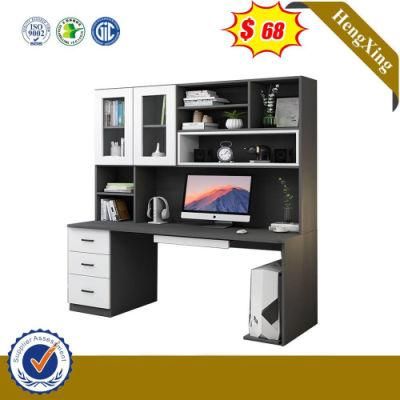 Dark Color Computer Desk Combination Bookshelf with Glass Door