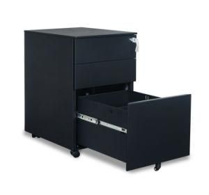 Black A3/A4 Documents Storage Steel 3 Drawer Office Mobile Filing Cabinet