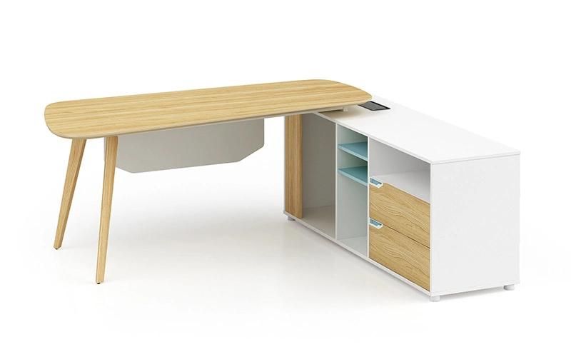 Chinese Brief Style L-Shaped Office Executive Computer Table