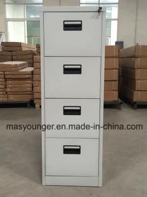 Light Grey Filing Cabinet with Black Handles