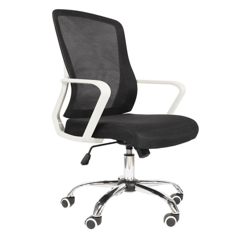 South America No Wheel Low Back Cheap Price Ergonomic Bow Shape Metal Base Mesh Office Chair