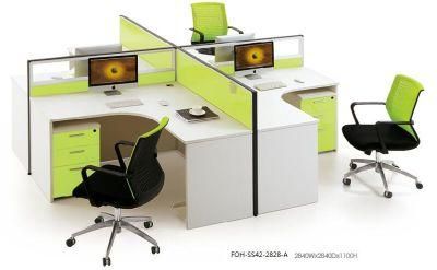Germany White Office Desk 4 Seats Cubicles Cross Design