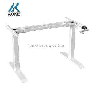 Three Color Steel Sturdy Hand Crank Height Adjustable Standing Desk