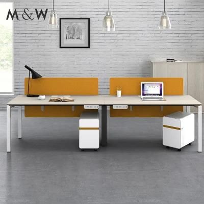 Commercial Furniture High Quality Modern Design Steel Desk Frame White Table Top 2 Person Office Workstation for Staff