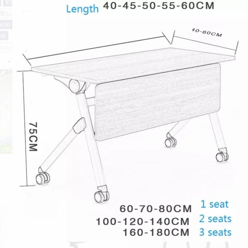 Wooden Folding Training Room Desks Foldable Conference Table with Wheels