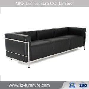 Modern Barcelona Style Metal Frame Office Leather Sofa Couch (S1686)