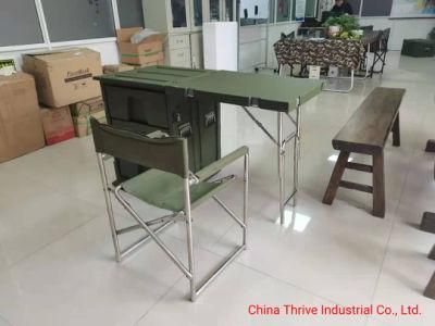 Single Conductor Table Folding Mobile Military Command Desk