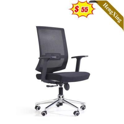 Simple Design Office Furniture Black Fabric Mesh Metal Legs Swivel Chair