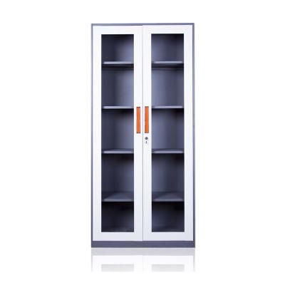 New Style and Popular Office Furniture Metal File Storage Cabinet Cupboard with 2 Glass Door