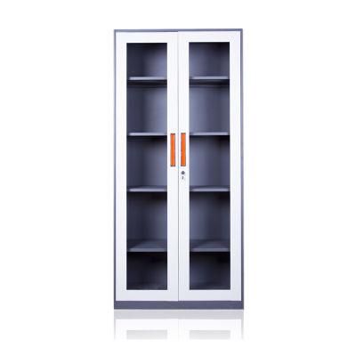 New Style and Popular Office Furniture Metal File Storage Cabinet Cupboard with 2 Glass Door