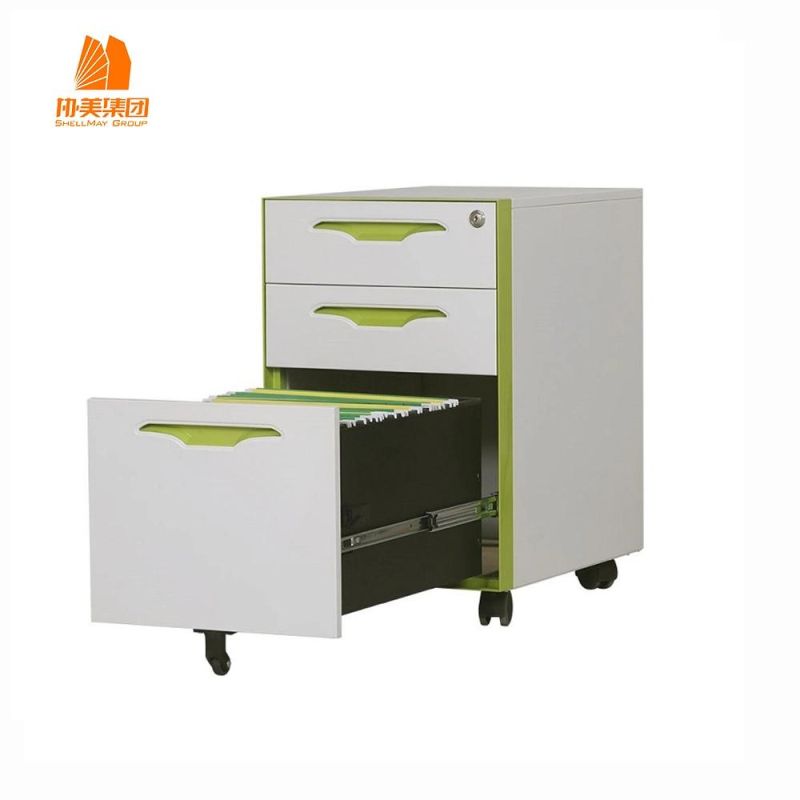3 Drawer Under Table Filing Cabinet Metal Storage Mobile Pedestal