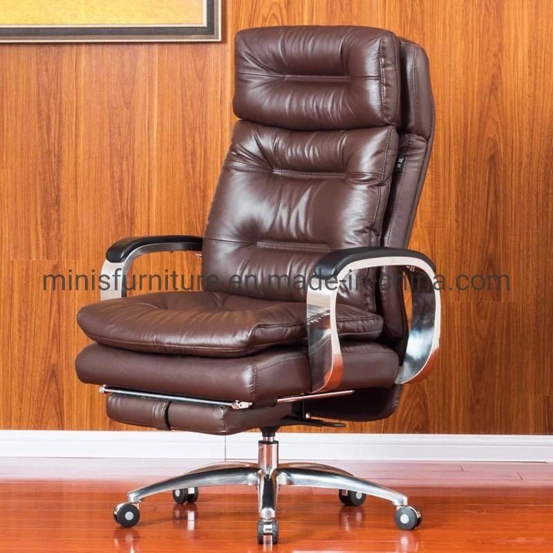 (MN-OC293) High Back Executive Boss/Manager Leather Office Computer Chair with Retractable Footstool