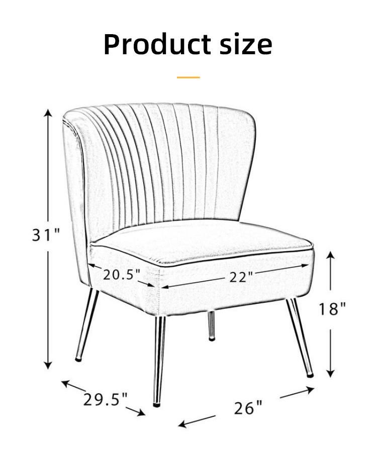 Fabric Lounge Chair with High Back Leisure Chair with Wooden Legs