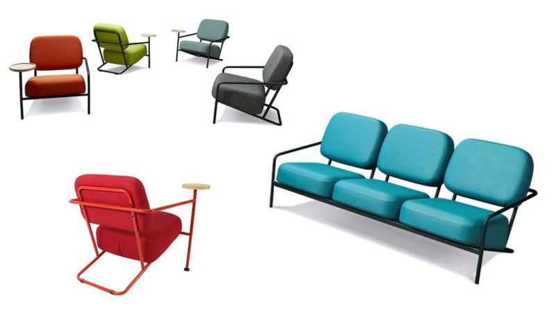 Modern Design Public Furniture Fabric Sofa Set 1+2+3